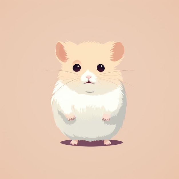 Hamster illustratie minimalistische pastelkleuren