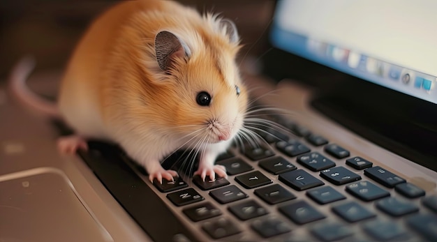 The hamster at the laptop