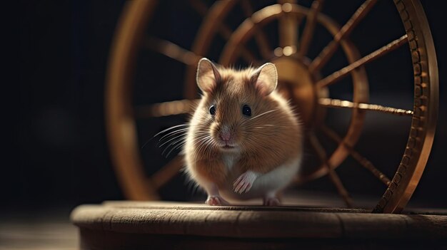 a hamster running in its wheel adorable