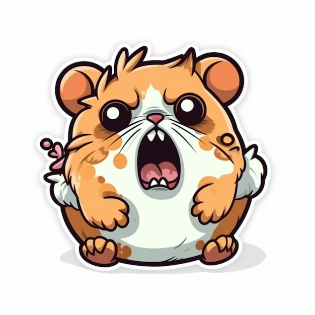 A hamster sticker that says'hamster'on it