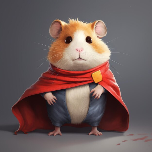 hamster in a superhero costume