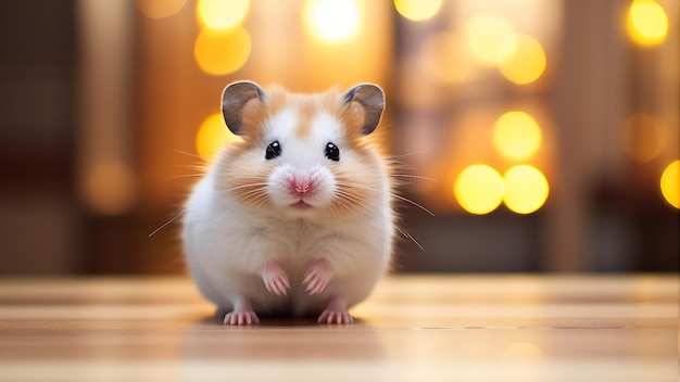 Hamster voor een boke achtergrond