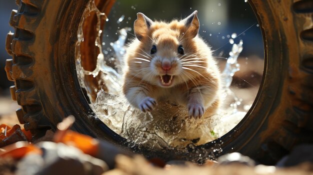 Hamster on a wheel