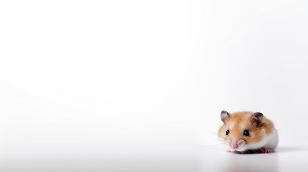 Photo a hamster in a white room with a white background