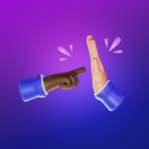 Premium Photo  Hand 3d emoji gesture hands fingers pointing emoji 3d  handshake pointing clap clapping