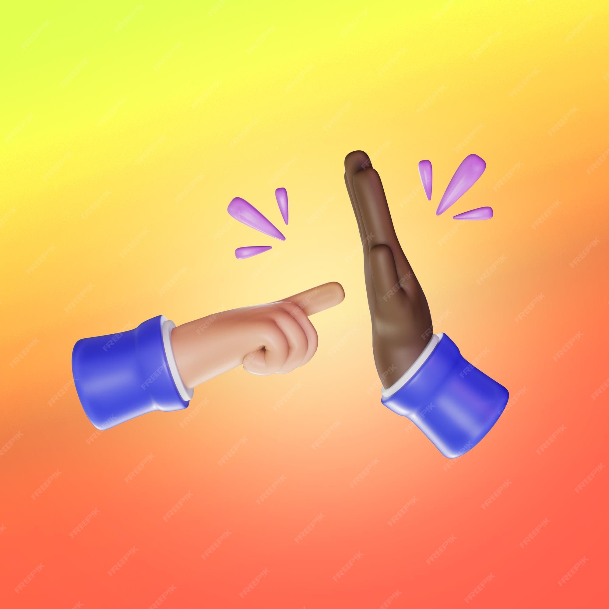 Premium Photo  Hand 3d emoji gesture hands fingers pointing