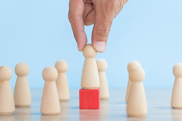 Foto risorse umane aziendali di mano, impiegati di reclutamento e gestione dei talenti con il concetto di successo del team leader di business -immagine.