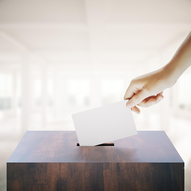 Hand casting vote in interior