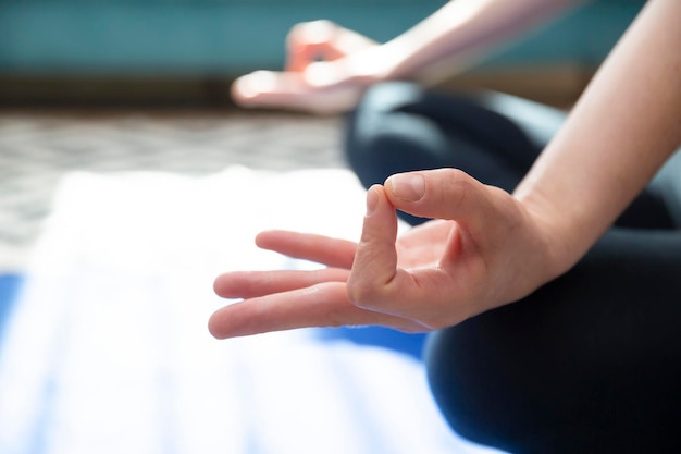 Hand in chin mudra