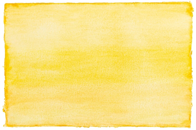 Hand die gele toonwaterverf op witte achtergrond schildert