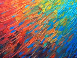 Hand draw colorful oil paint abstract background and texture.