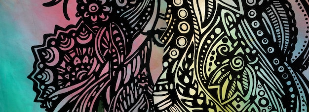 hand draw painting abstract art panorama background colors texture design illustration