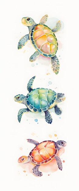 Photo hand draw raw set of animals playful and colorful watercolor style very happy little animal childre