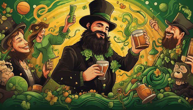 hand draw st patrick's day poster