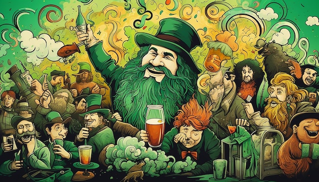 hand draw st patrick's day poster