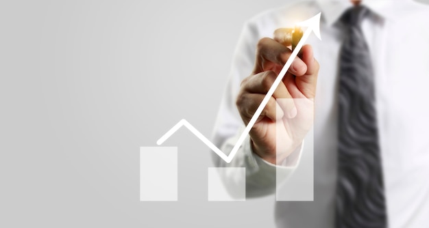 Hand drawing  chart, graph stock of growth


