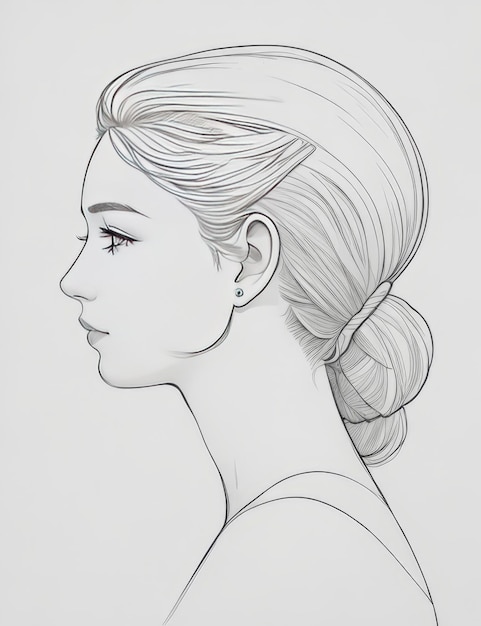 Photo hand drawing illustration of women face