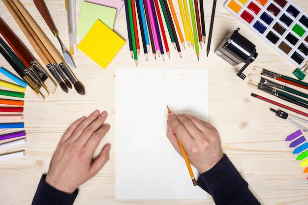 hand drawing with pencil