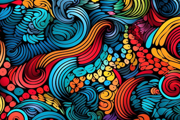 Hand drawn abstract doodle pattern