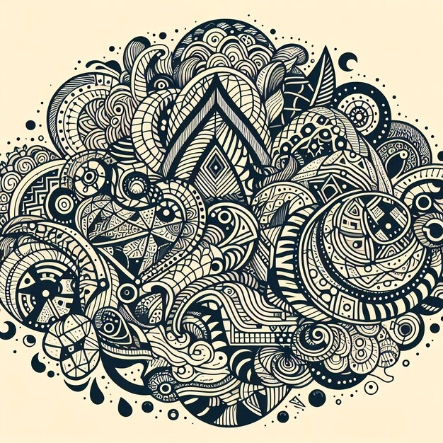 hand drawn abstract element pattern