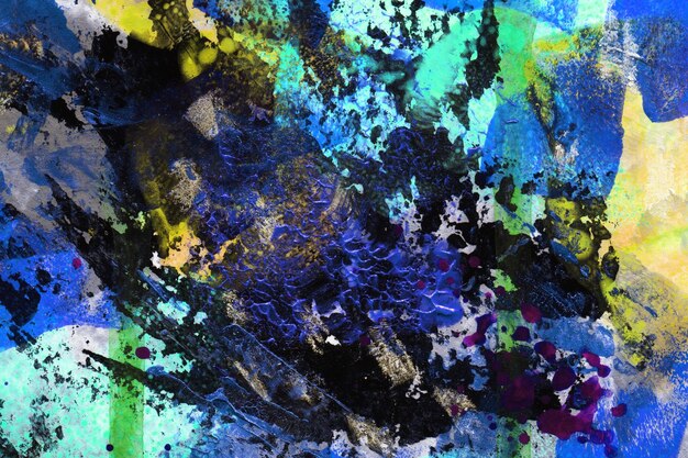 Фото Ручной обращается абстрактная разноцветная акриловая текстура красочный фон