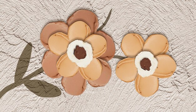 手描きの抽象的な油絵花のアートの背景立体油絵三次元 | Premium写真