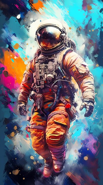 hand drawn astronaut illustration