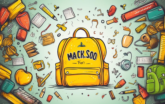 Hand drawn back to school background