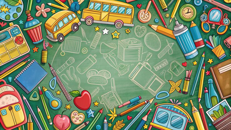 Photo hand drawn back to school background