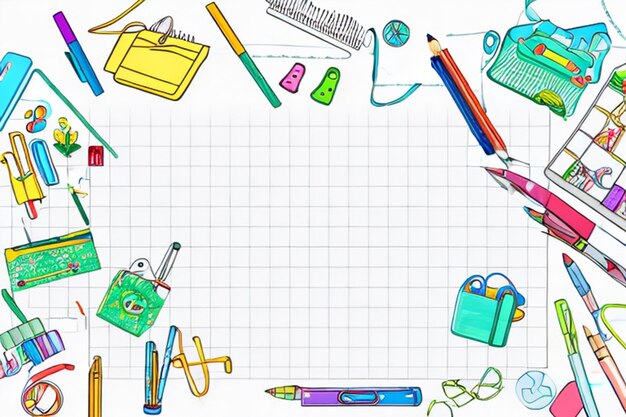 Photo hand drawn back to school background