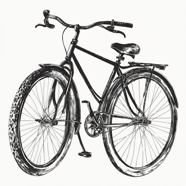 Hand drawn bicycle silhouette AI generated