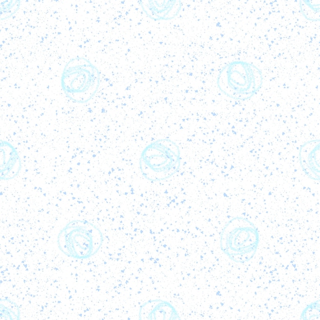 Hand Drawn blue Snowflakes Christmas Seamless Pattern. Subtle Flying Snow Flakes on white Background. Cool chalk handdrawn snow overlay. Pretty holiday season decoration.