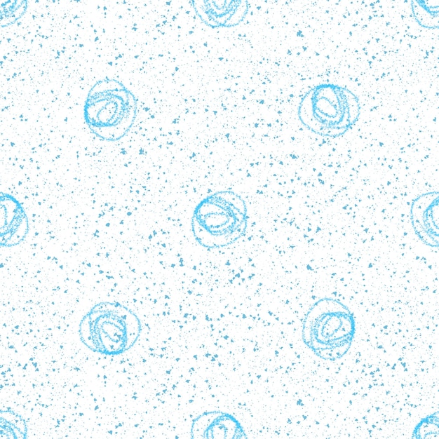 Hand Drawn blue Snowflakes Seamless Pattern. Subtle Flying Snow Flakes on white . Cool chalk handdrawn snow overlay. Exceptional holiday season decoration.