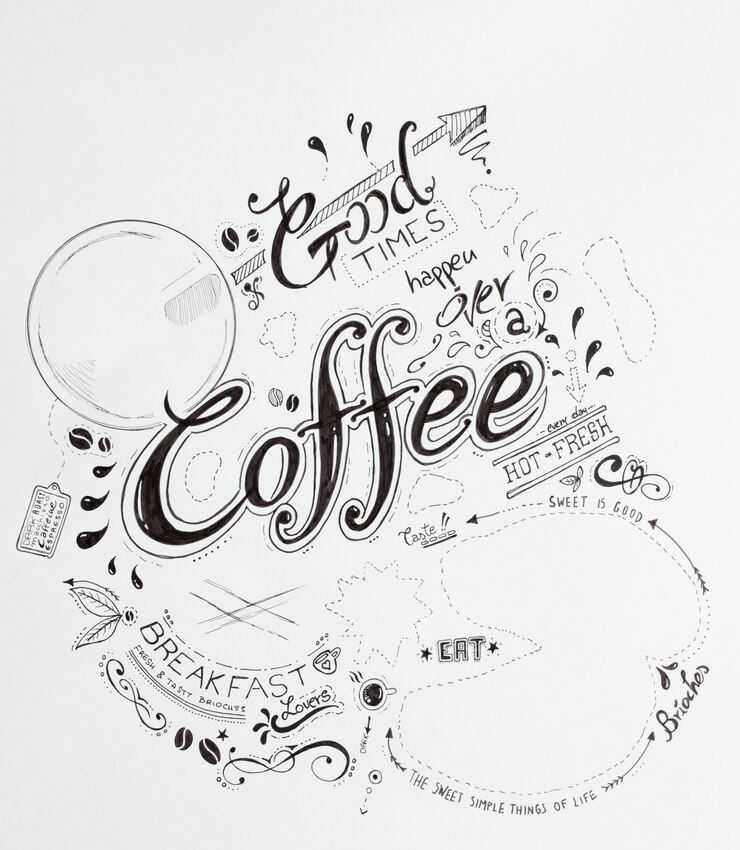 Hand Drawn Breakfast Lettering Typography 