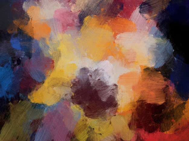 hand drawn brush strokes abstract oil painting on canvas colorful