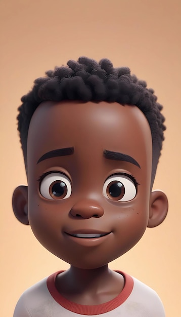 Нарисованная рукой иллюстрация африканского маленького мальчика