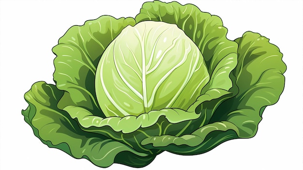 hand drawn cartoon cabbage illustration