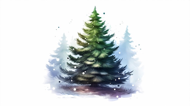 hand drawn cartoon christmas tree illustration