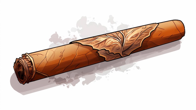 Photo hand drawn cartoon cigar illustration