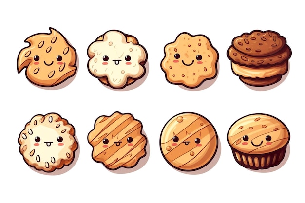 Hand drawn cartoon cookies