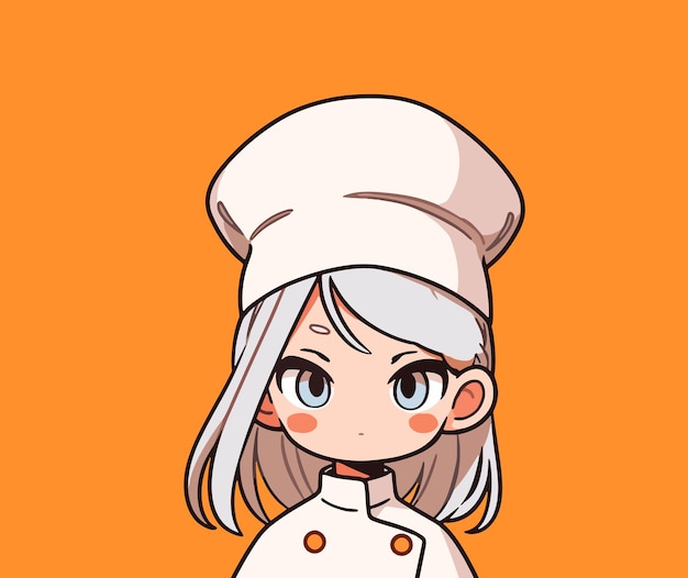 hand drawn cartoon cute chef illustration