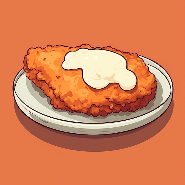 Hand drawn cartoon delicious fried chicken steak illustration picture