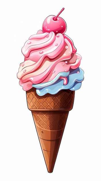 Foto illustrazione di un delizioso gelato disegnato a mano