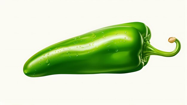 Photo hand drawn cartoon fresh green chili illustration