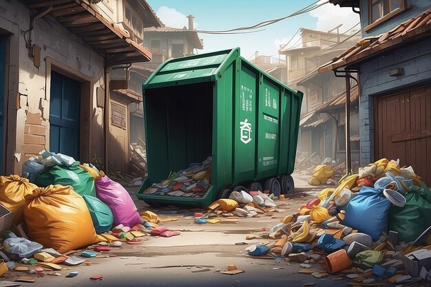 Foto cartoni animati disegnati a mano garbage guard their homes poster materiale di sfondo