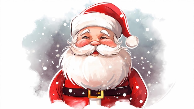 hand drawn cartoon illustration of santa claus