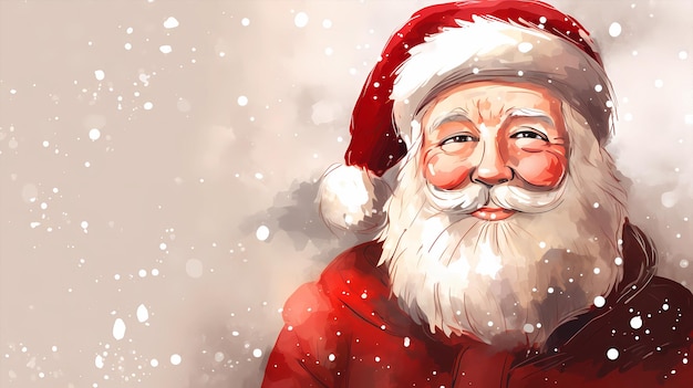 hand drawn cartoon illustration of santa claus