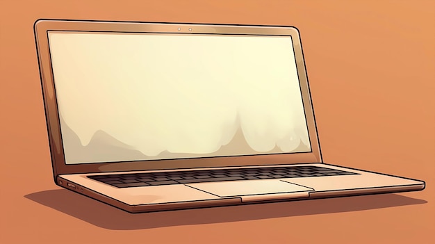 Hand drawn cartoon laptop illustration material