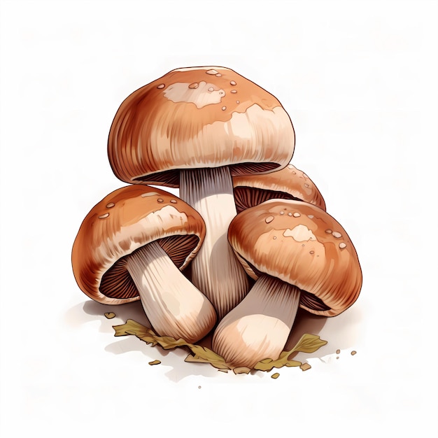 Hand drawn cartoon mushroom illustration