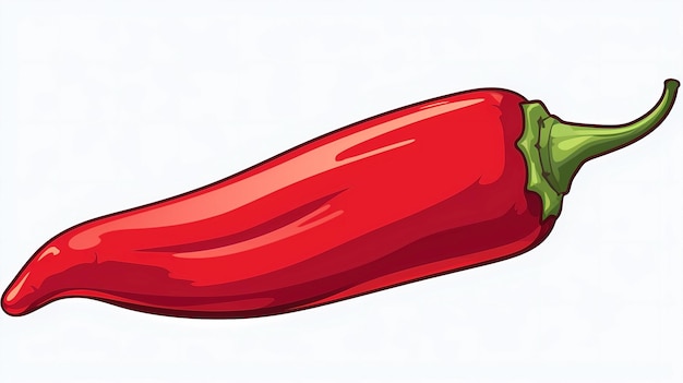 Hand drawn cartoon red pepper illustration